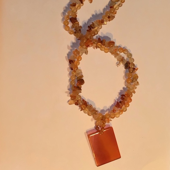 ❤ Multi strand Agate necklace with beautiful Brazilian Agate Pendant ❤ - Picture 8 of 12